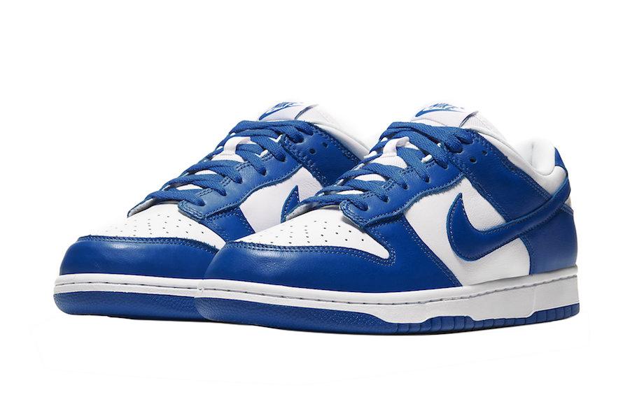 Nike Dunk Low Blue SP "Kentucky" – White and Varsity Royal Sneakers with Classic College Basketball Design